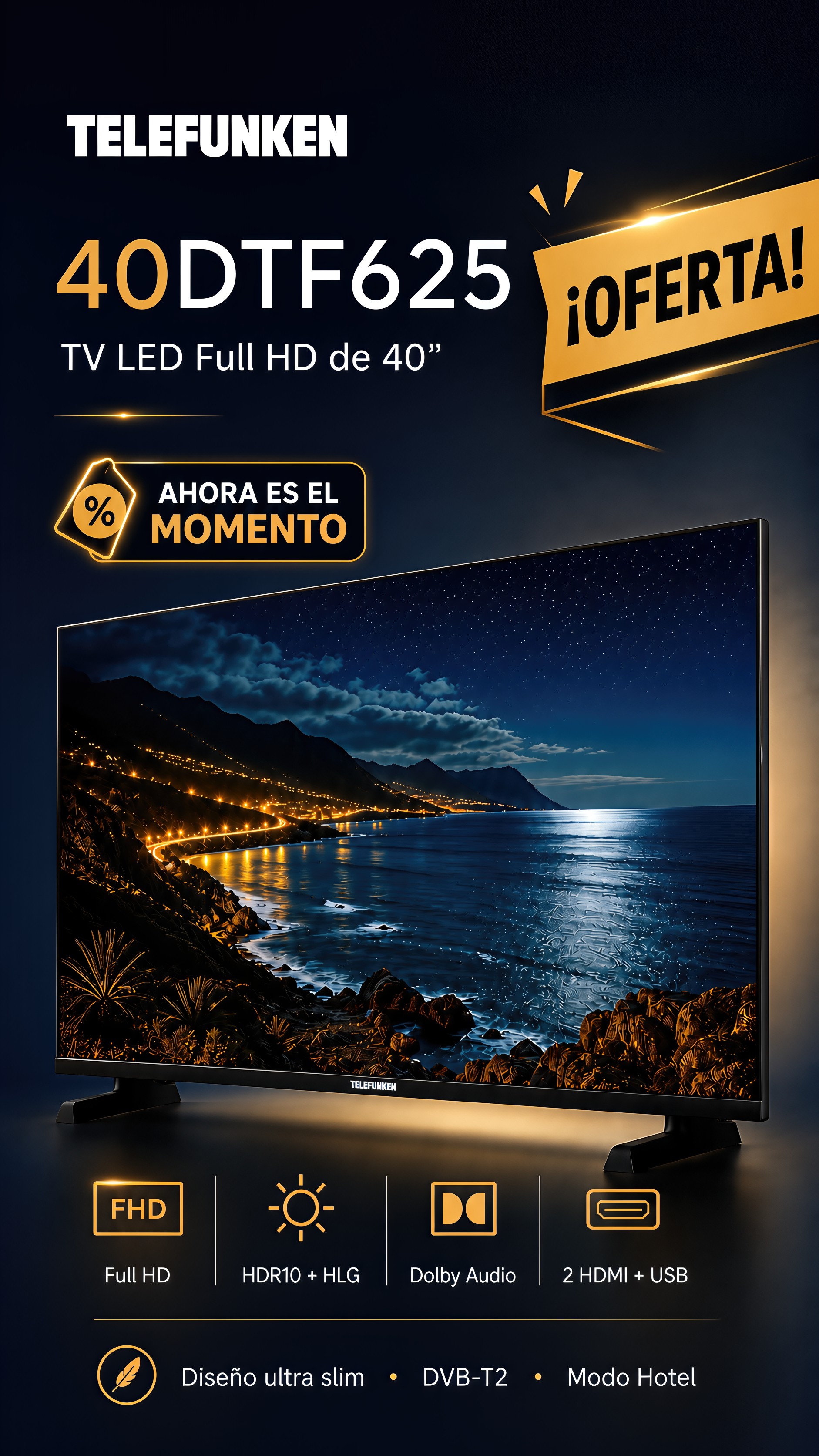 TELEVISOR LED 40DTF625